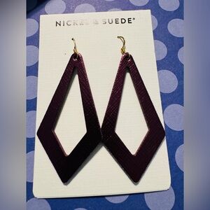 NWT Nickel & Suede Earrings
